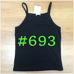 Brandy Melville John Galt Black Cropped Tank NWT
